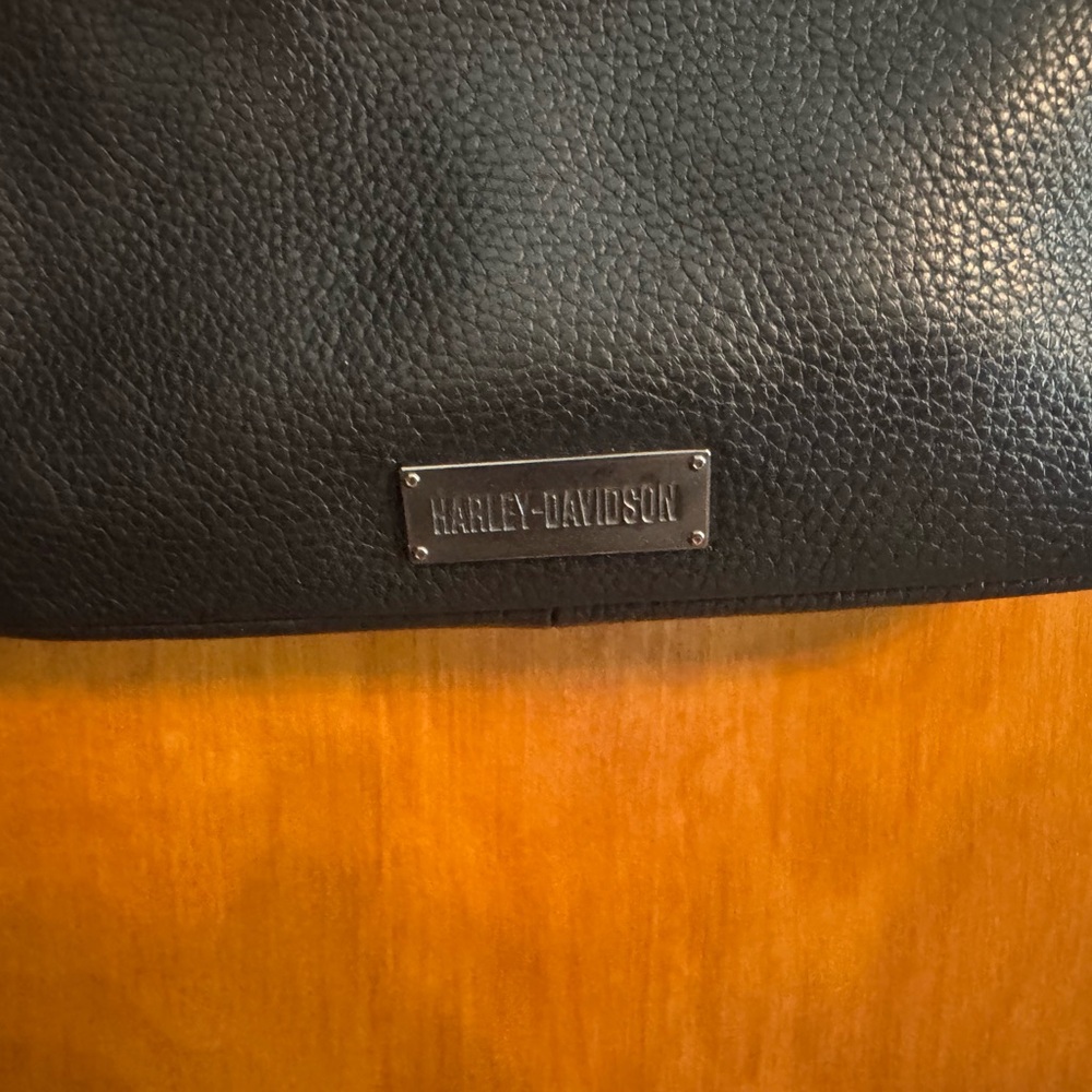 Harley-Davidson Black Leather Hip Purse Crossbody Bag with Tassel - Picture 2 of 8